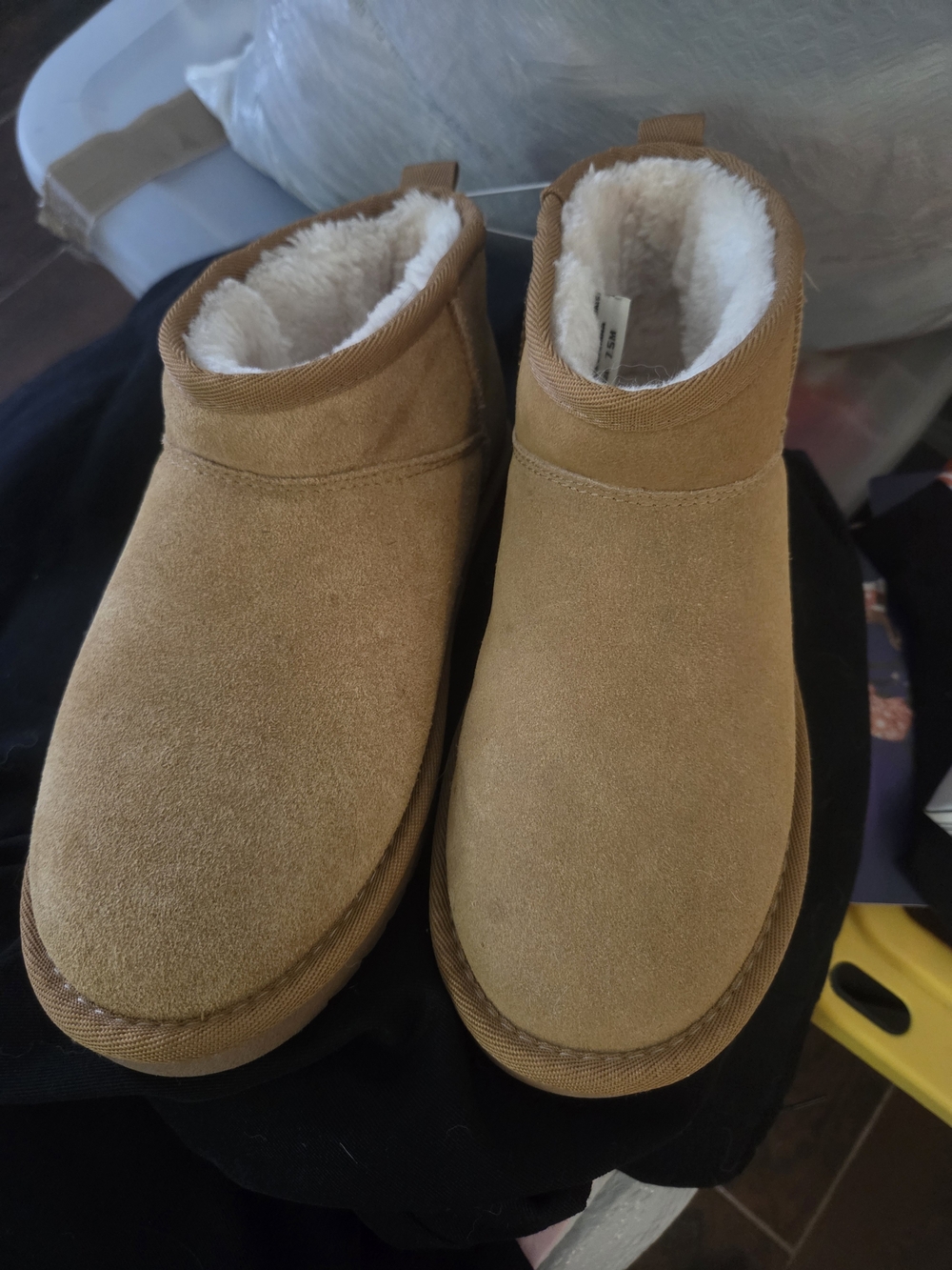 Women's Cushionaire Suede Shearling-Lined Ankle Boot - Tan